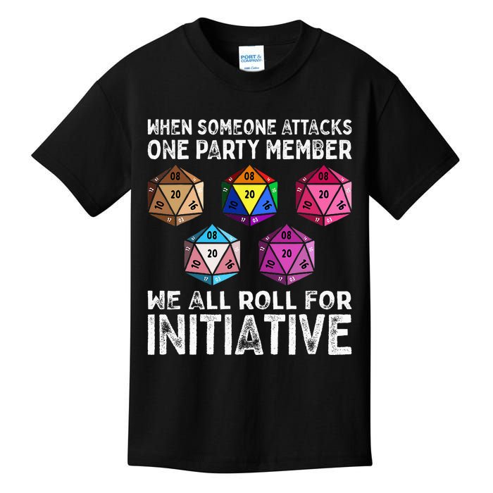 When Someone Attacks One Party Member D20 Dice LGBTQ Ally Kids T-Shirt