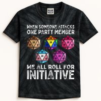 When Someone Attacks One Party Member D20 Dice LGBTQ Ally Kids Tie-Dye T-Shirt