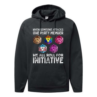 When Someone Attacks One Party Member D20 Dice Lgbtq Ally Performance Fleece Hoodie