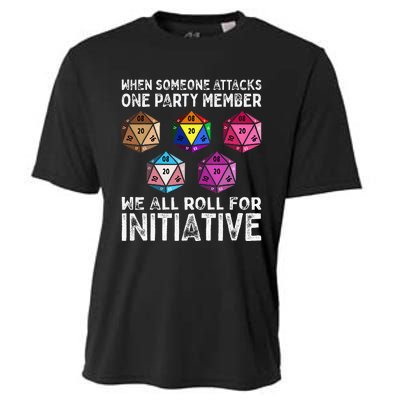 When Someone Attacks One Party Member D20 Dice Lgbtq Ally Cooling Performance Crew T-Shirt