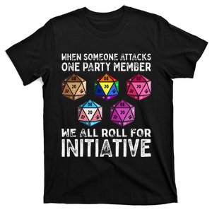 When Someone Attacks One Party Member D20 Dice Lgbtq Ally T-Shirt