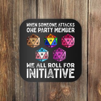 When Someone Attacks One Party Member D20 Dice Lgbtq Ally Coaster