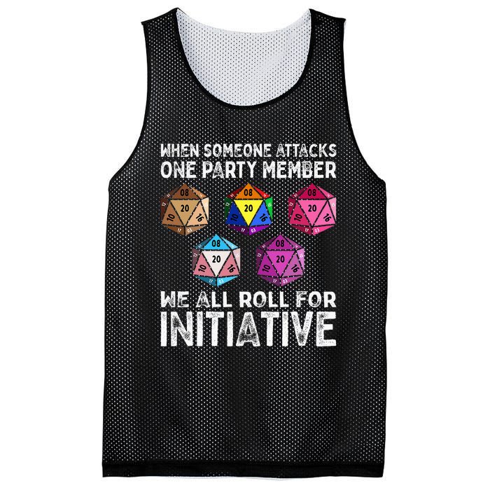 When Someone Attacks One Party Member D20 Dice Lgbtq Ally Mesh Reversible Basketball Jersey Tank