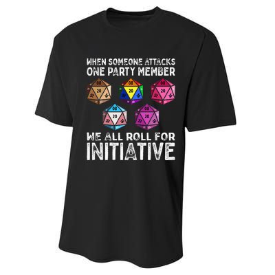 When Someone Attacks One Party Member D20 Dice Lgbtq Ally Performance Sprint T-Shirt