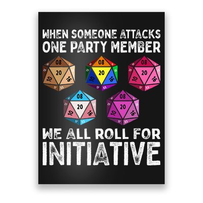 When Someone Attacks One Party Member D20 Dice Lgbtq Ally Poster