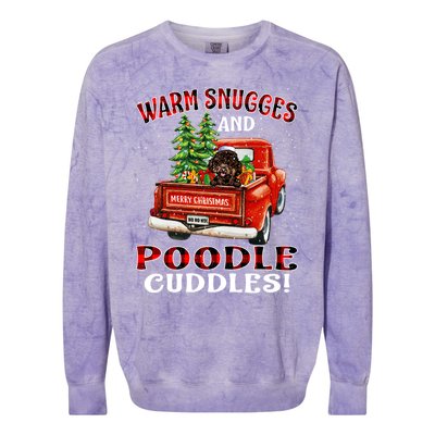 Warm Snuggles And Poodle Cuddles Christmas Gift Colorblast Crewneck Sweatshirt