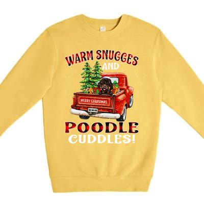 Warm Snuggles And Poodle Cuddles Christmas Gift Premium Crewneck Sweatshirt