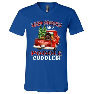 Warm Snuggles And Poodle Cuddles Christmas Gift V-Neck T-Shirt