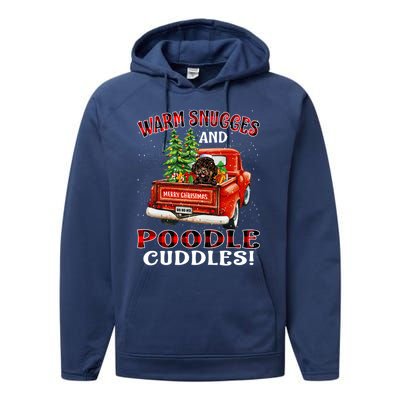 Warm Snuggles And Poodle Cuddles Christmas Gift Performance Fleece Hoodie