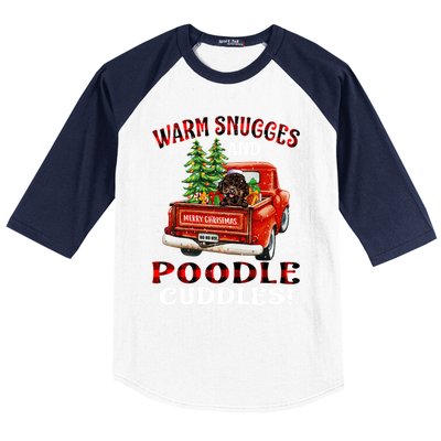 Warm Snuggles And Poodle Cuddles Christmas Gift Baseball Sleeve Shirt