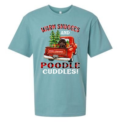 Warm Snuggles And Poodle Cuddles Christmas Gift Sueded Cloud Jersey T-Shirt