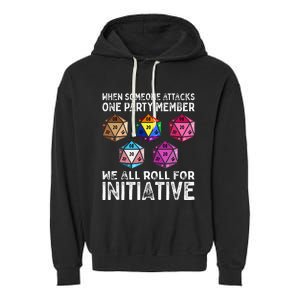 When Someone Attacks One Party Member D20 Dice LGBTQ Ally Garment-Dyed Fleece Hoodie