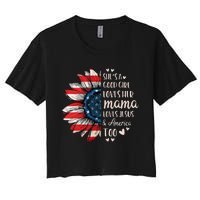 Womens Shes A Good Girl Loves Her Mama Jesus America Too Women's Crop Top Tee