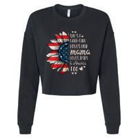 Womens Shes A Good Girl Loves Her Mama Jesus America Too Cropped Pullover Crew