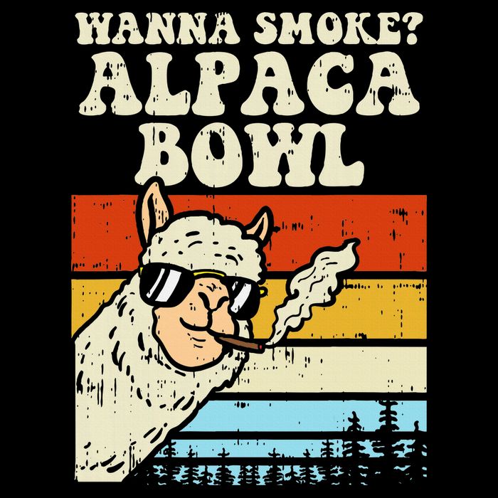 Wanna Smoke Alpaca Bowl Weed Funny Cannabis 420 Stoner Gift Doggie Tank