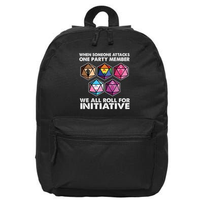 When Someone Attacks One Party Member We All Roll 16 in Basic Backpack