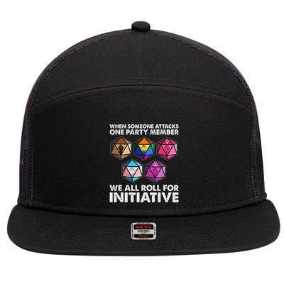 When Someone Attacks One Party Member We Roll For Initiative 7 Panel Mesh Trucker Snapback Hat