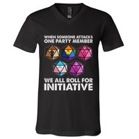 When Someone Attacks One Party Member We Roll For Initiative V-Neck T-Shirt