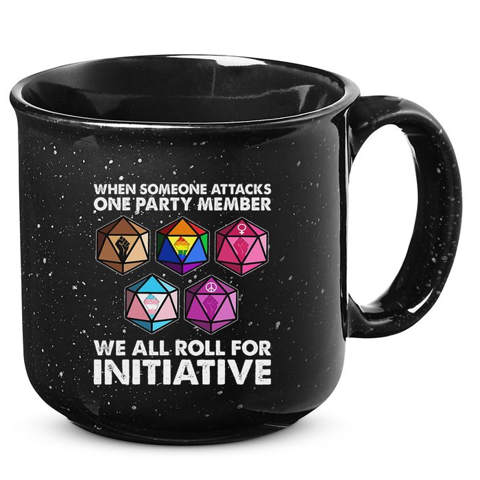 When Someone Attacks One Party Member We Roll For Initiative 15oz Campfire Ceramic Mug