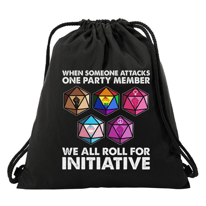 When Someone Attacks One Party Member We Roll For Initiative Drawstring Bag