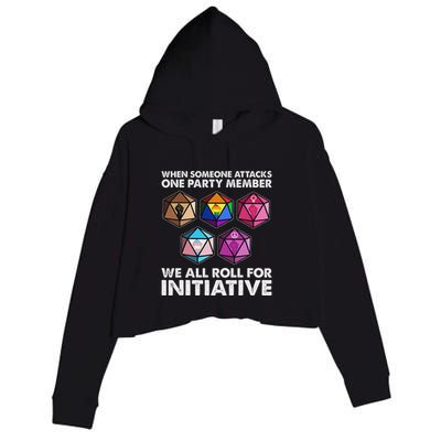 When Someone Attacks One Party Member We Roll For Initiative Crop Fleece Hoodie
