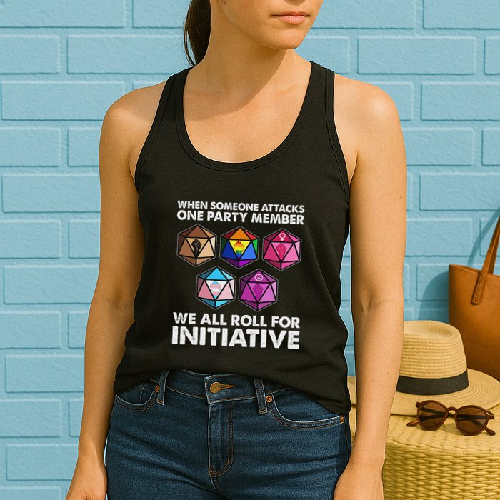 When Someone Attacks One Party Member We Roll For Initiative Womens Tank Top