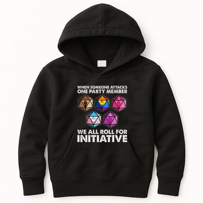 When Someone Attacks One Party Member We Roll For Initiative Kids Hoodie