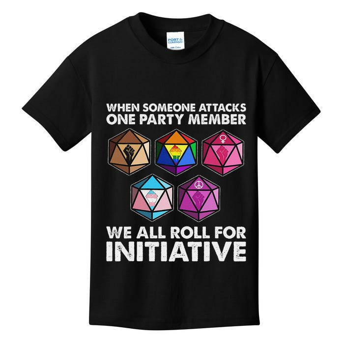 When Someone Attacks One Party Member We Roll For Initiative Kids T-Shirt