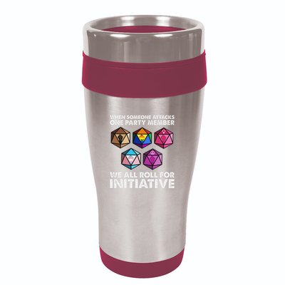 When Someone Attacks One Party Member We Roll For Initiative 16oz Travel Tumbler