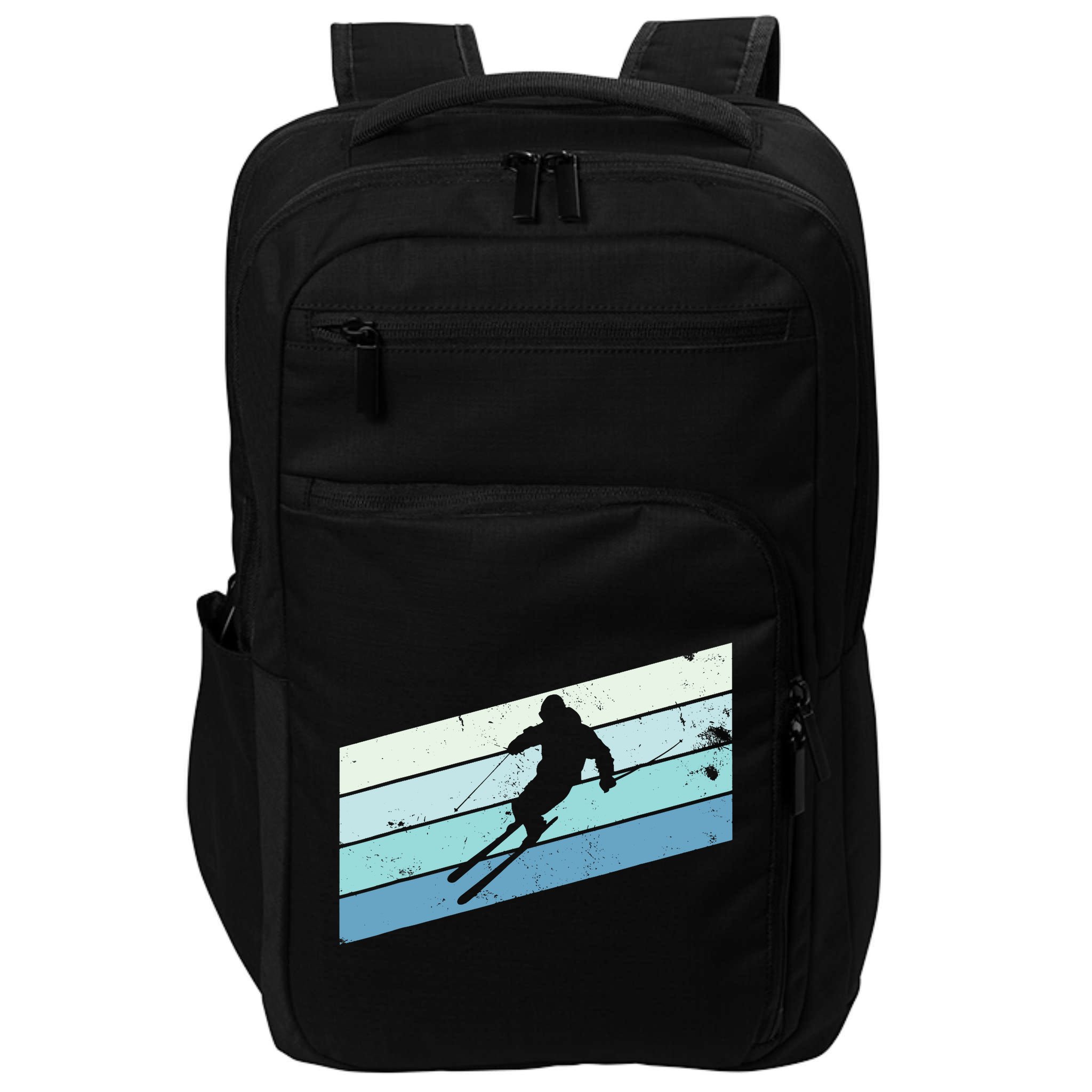 Winter Sports And Snow Skier Retro Snow Skiing Impact Tech Backpack