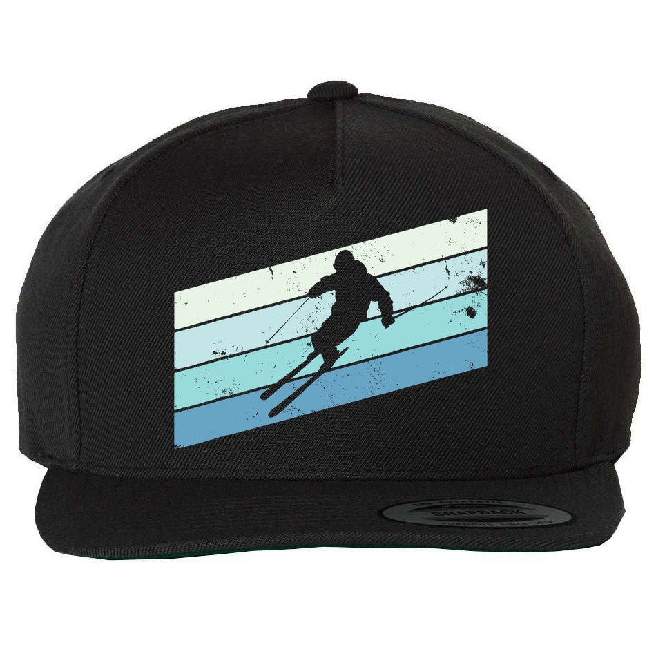 Winter Sports And Snow Skier Retro Snow Skiing Wool Snapback Cap