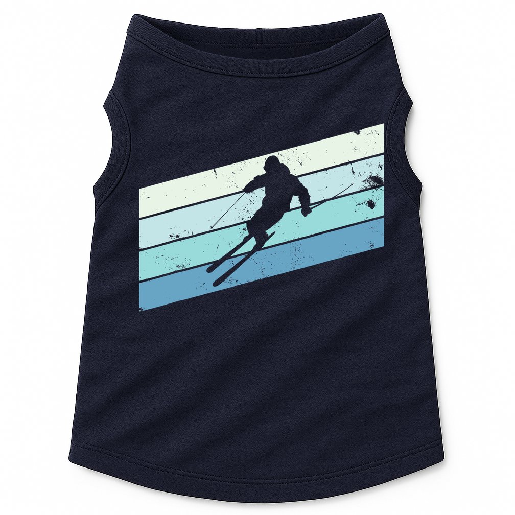 Winter Sports And Snow Skier Retro Snow Skiing Doggie Tank