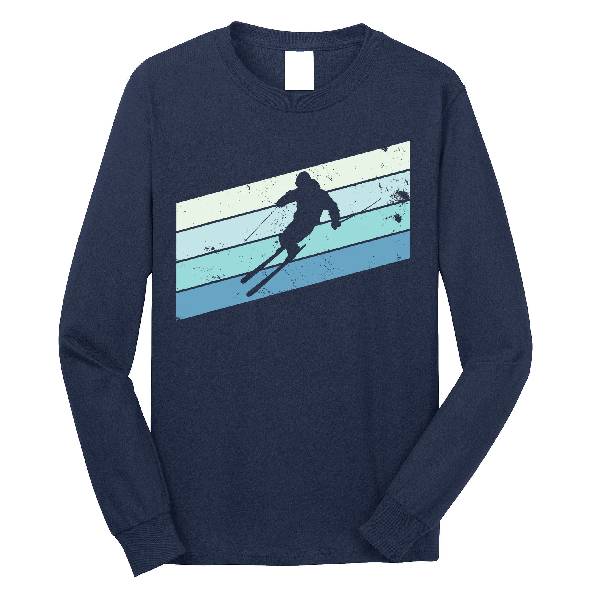 Winter Sports And Snow Skier Retro Snow Skiing Long Sleeve Shirt