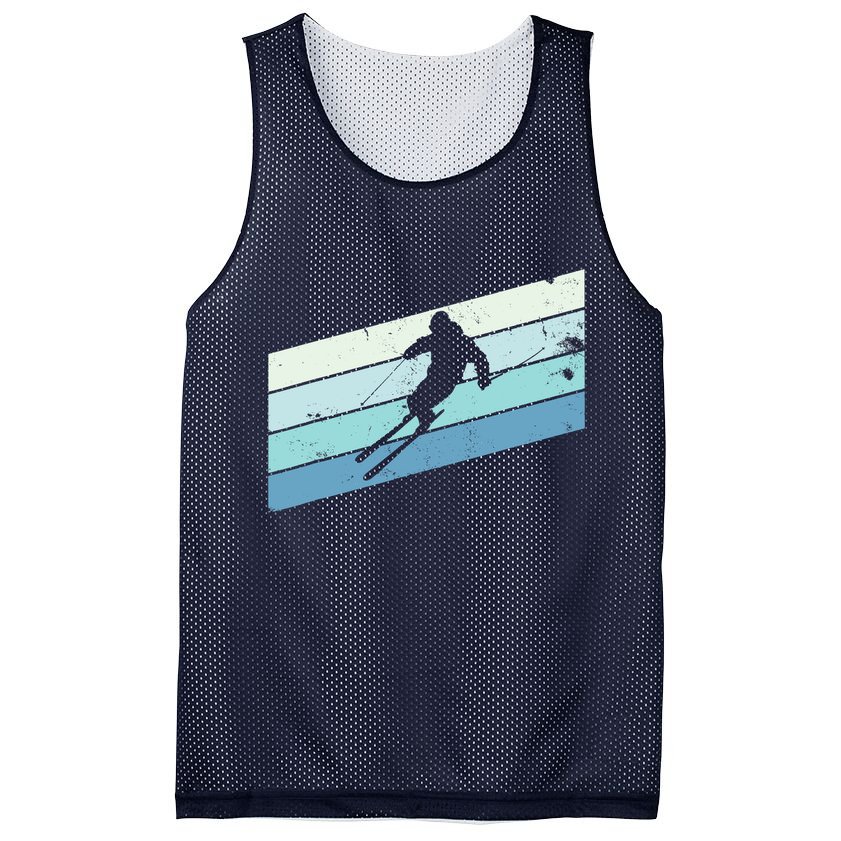 Winter Sports And Snow Skier Retro Snow Skiing Mesh Reversible Basketball Jersey Tank