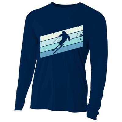 Winter Sports And Snow Skier Retro Snow Skiing Cooling Performance Long Sleeve Crew
