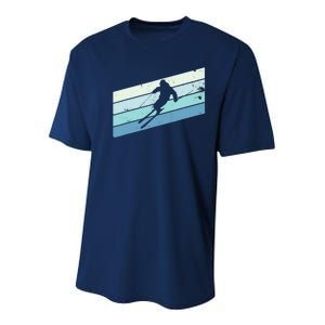 Winter Sports And Snow Skier Retro Snow Skiing Youth Performance Sprint T-Shirt