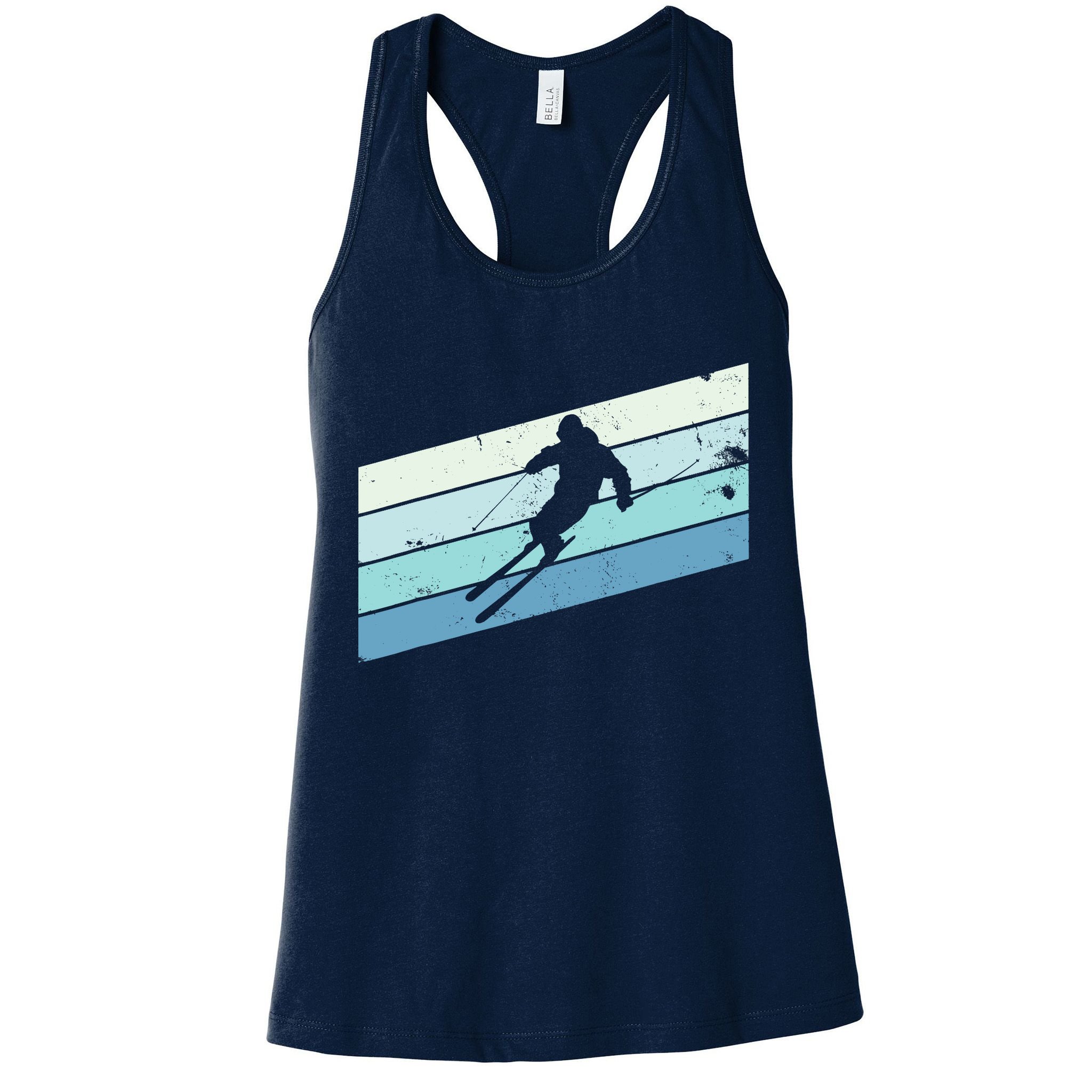 Winter Sports And Snow Skier Retro Snow Skiing Womens Tank Top
