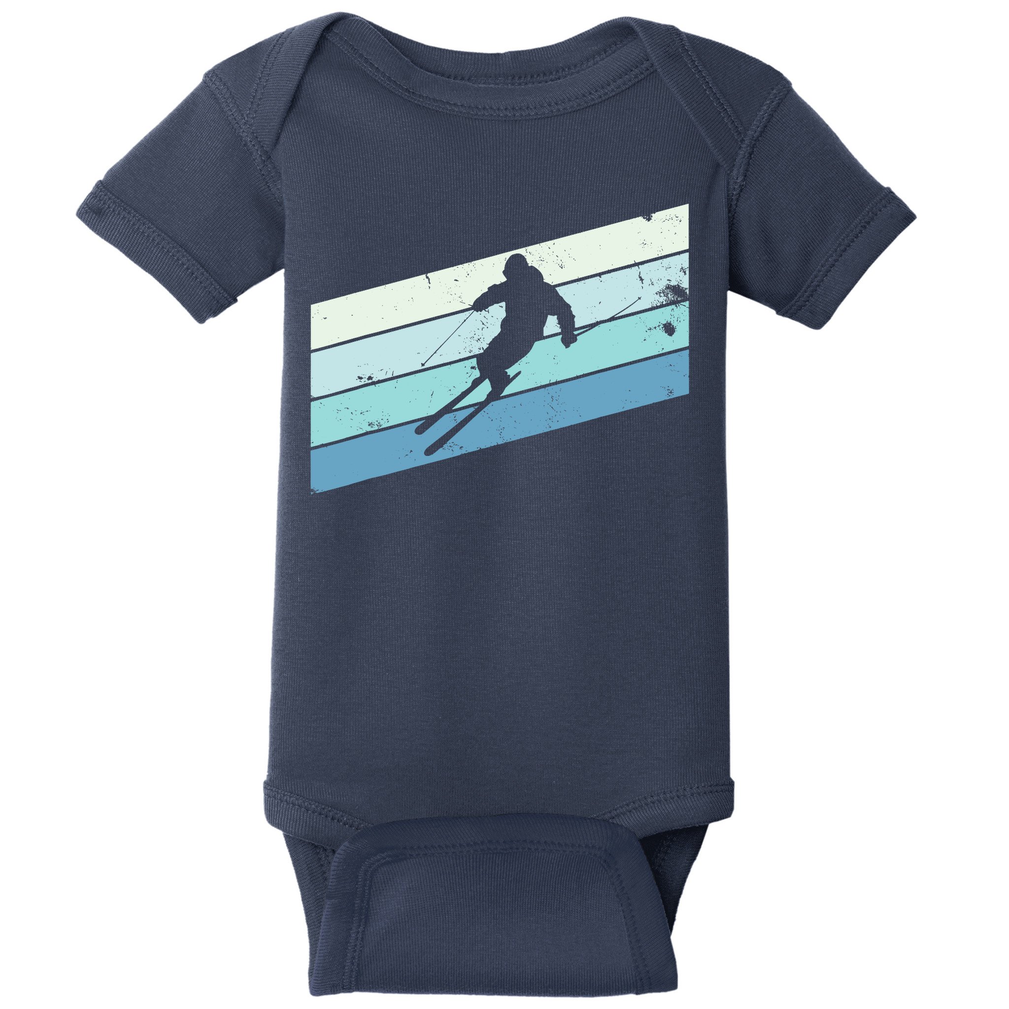 Winter Sports And Snow Skier Retro Snow Skiing Baby Bodysuit