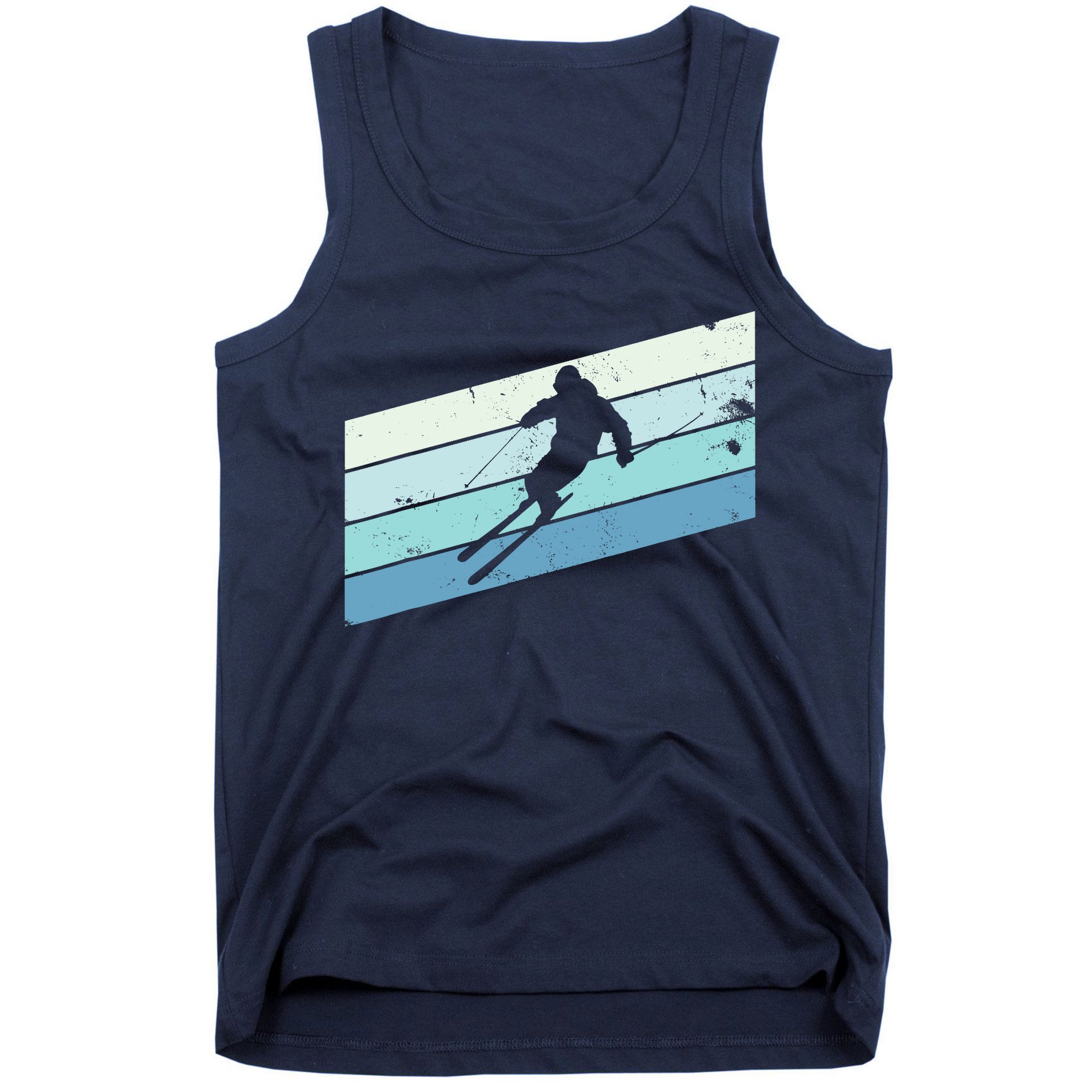 Winter Sports And Snow Skier Retro Snow Skiing Tank Top