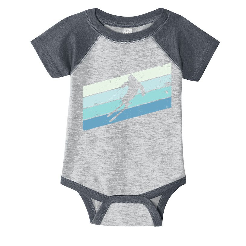 Winter Sports And Snow Skier Retro Snow Skiing Infant Baby Jersey Bodysuit