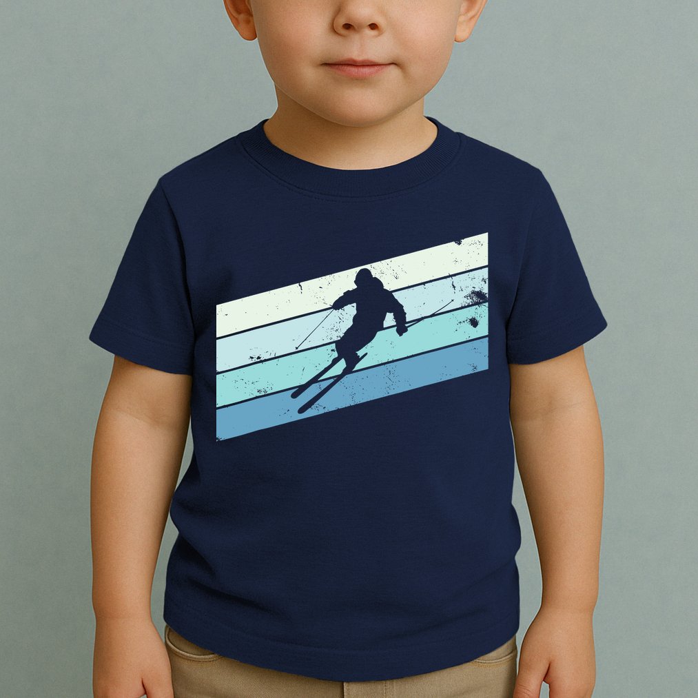 Winter Sports And Snow Skier Retro Snow Skiing Toddler T-Shirt