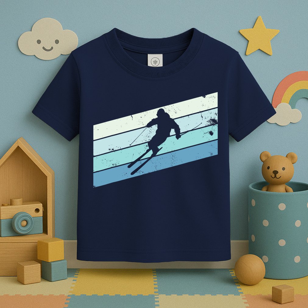 Winter Sports And Snow Skier Retro Snow Skiing Toddler T-Shirt