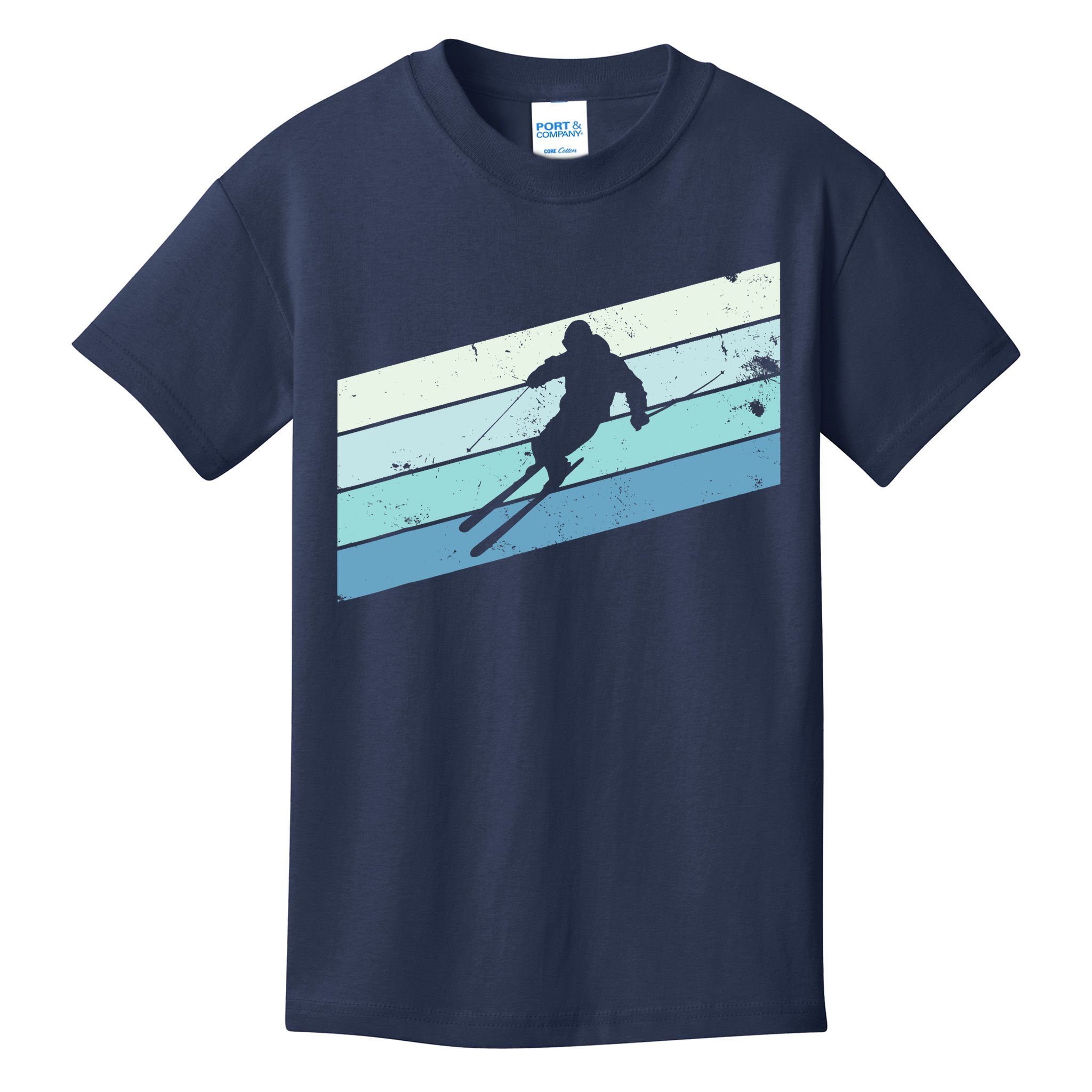 Winter Sports And Snow Skier Retro Snow Skiing Kids T-Shirt