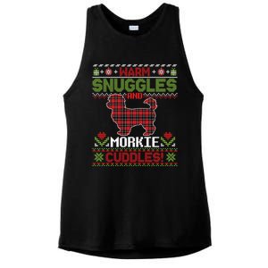 Warm Snuggles And Morkie Dog Cuddles Merry Christmas Mom Dad Gift Ladies PosiCharge Tri-Blend Wicking Tank