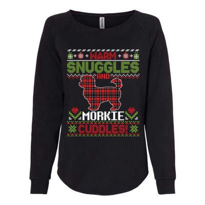 Warm Snuggles And Morkie Dog Cuddles Merry Christmas Mom Dad Gift Womens California Wash Sweatshirt