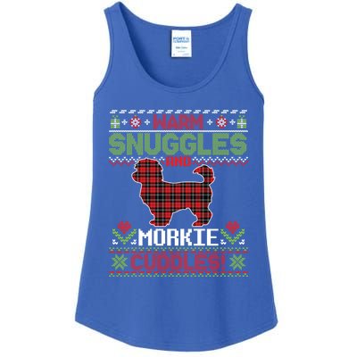 Warm Snuggles And Morkie Dog Cuddles Merry Christmas Mom Dad Gift Ladies Essential Tank