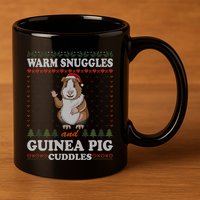 Warm Snuggles And Guinea Pig Cuddles Ugly Christmas Sweater Meaningful Gift 11oz C Handle Ceramic Mug