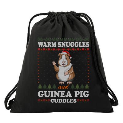 Warm Snuggles And Guinea Pig Cuddles Ugly Christmas Sweater Meaningful Gift Drawstring Bag