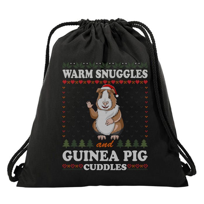 Warm Snuggles And Guinea Pig Cuddles Ugly Christmas Sweater Meaningful Gift Drawstring Bag