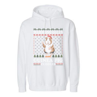 Warm Snuggles And Guinea Pig Cuddles Ugly Christmas Sweater Meaningful Gift Garment-Dyed Fleece Hoodie